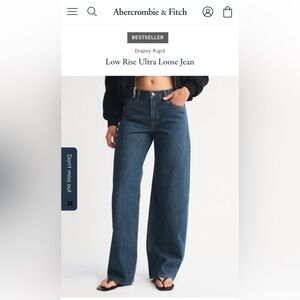 Abercrombie & Fitch Low Rise Ultra Loose Jean 29 Short NWT 28.75” ism